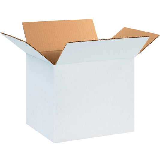 12 x 10 x 10" White Corrugated Boxes - 121010W