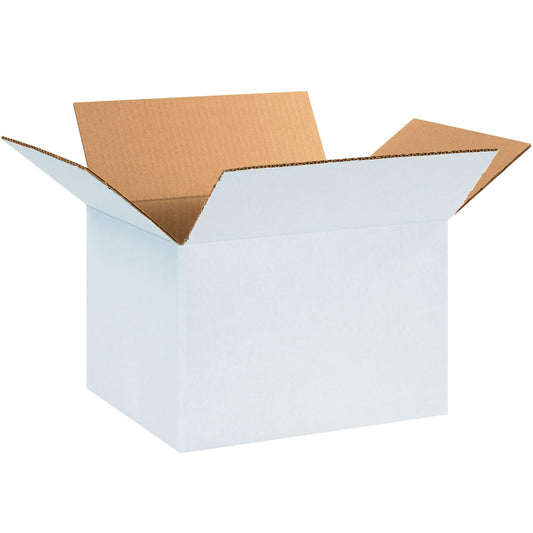 12 x 10 x 8" White Corrugated Boxes - 12108W