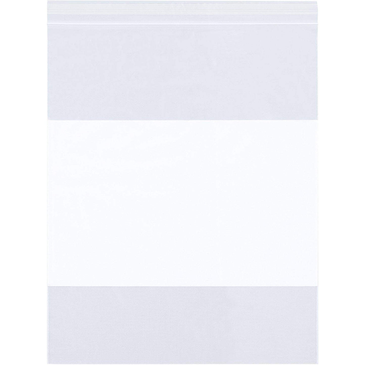 12 x 12" - 6 Mil White Block Reclosable Poly Bags - PB4030