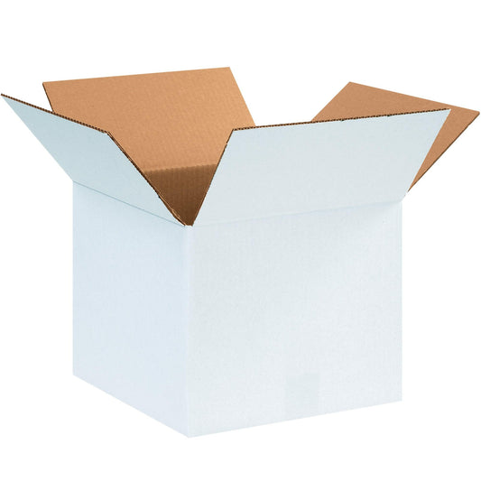 12 x 12 x 10" White Corrugated Boxes - 121210W