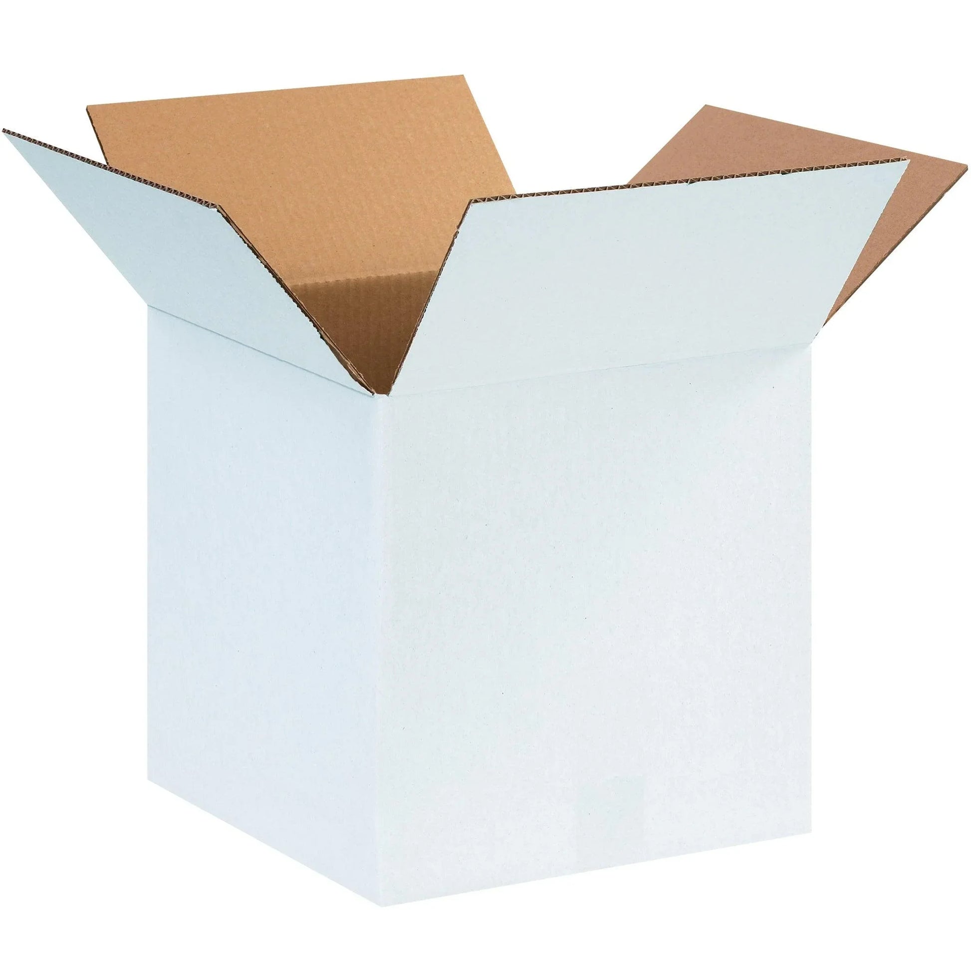 12 x 12 x 12" White Corrugated Boxes - 121212W Box Packaging Partner