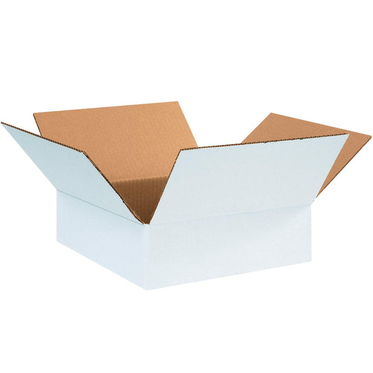 12 x 12 x 4" White Corrugated Boxes - 12124W