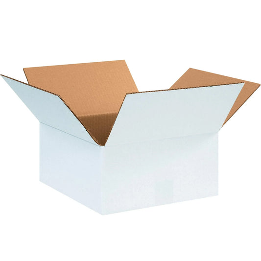 12 x 12 x 6" White Corrugated Boxes - 12126W Box Packaging Partner