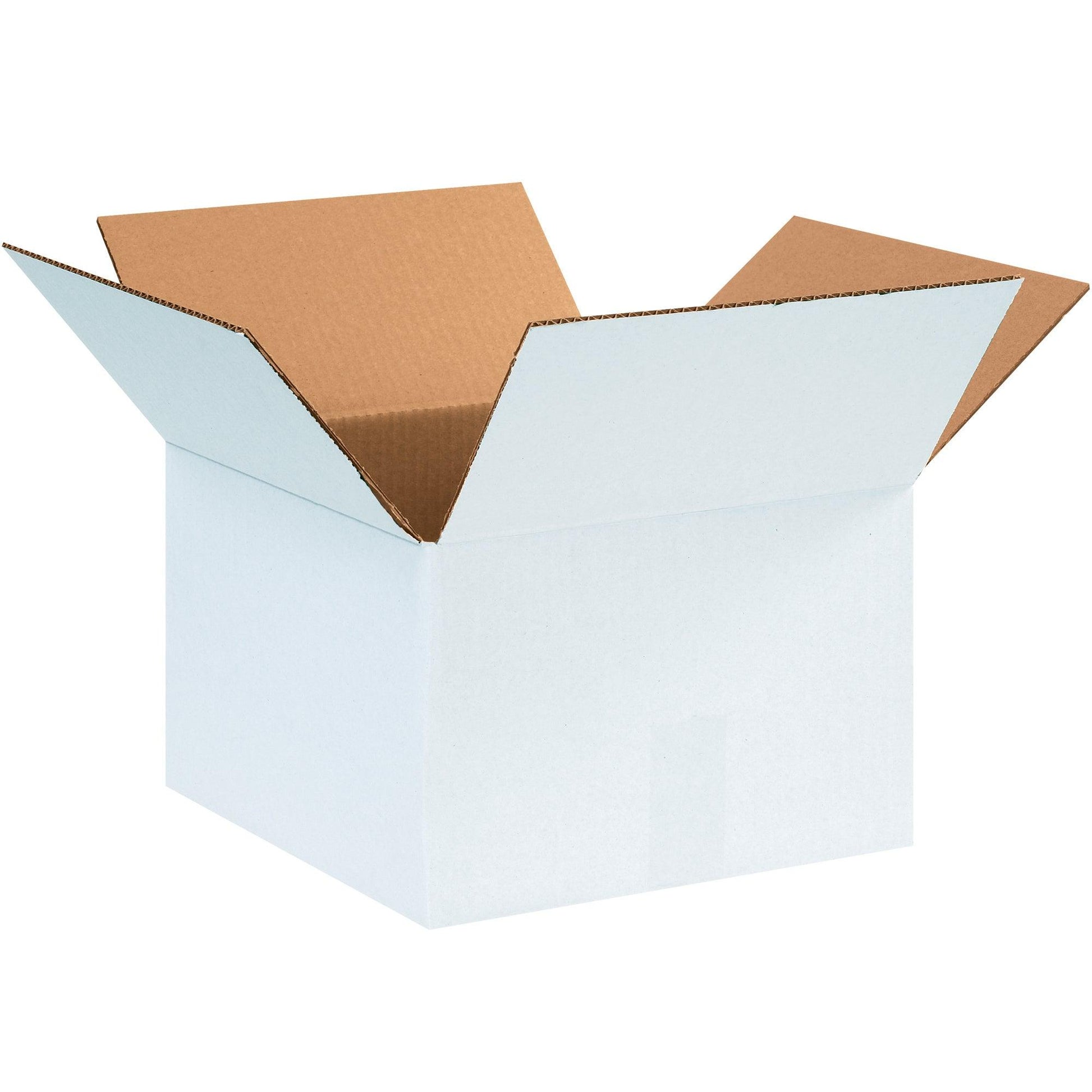 12 x 12 x 8" White Corrugated Boxes - 12128W