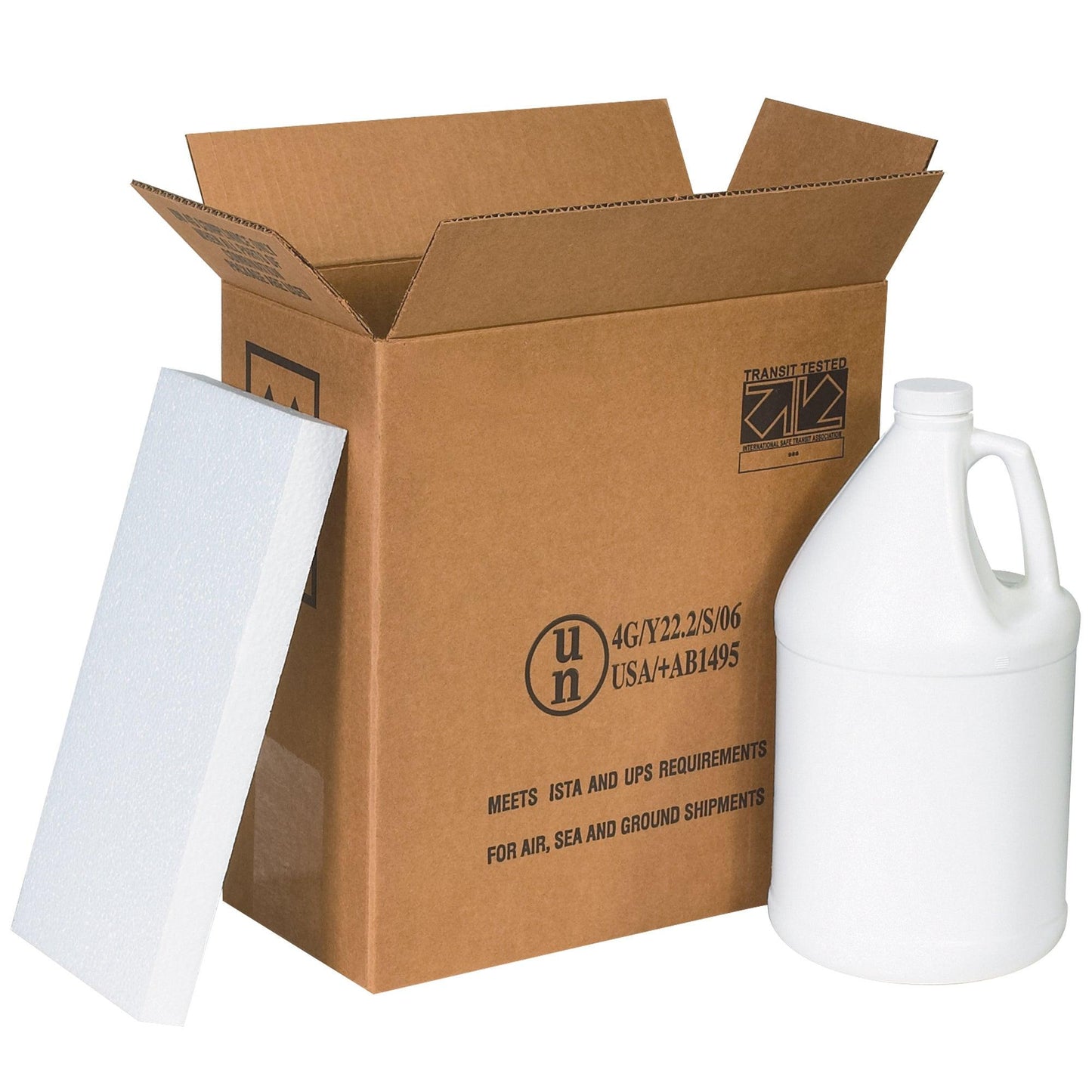 12 x 6 x 12 3/4" 2 - 1 Gallon Plastic Jug Shipper Kit - HAZ1131