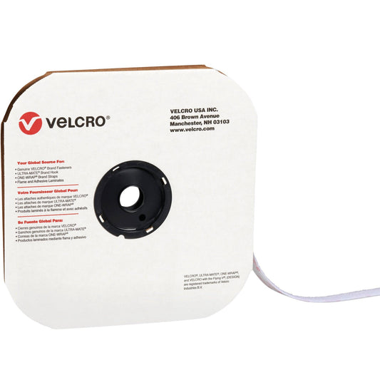 1/2" x 75' - Hook - White VELCRO® Brand Tape - Individual Strips - VEL156