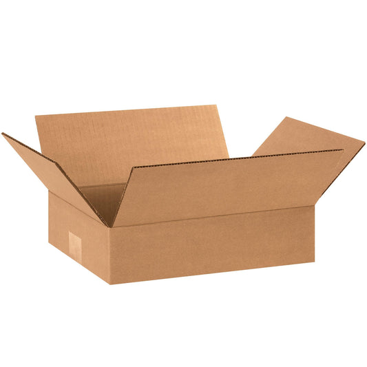 12 x 8 x 3" Flat Corrugated Boxes - 1283