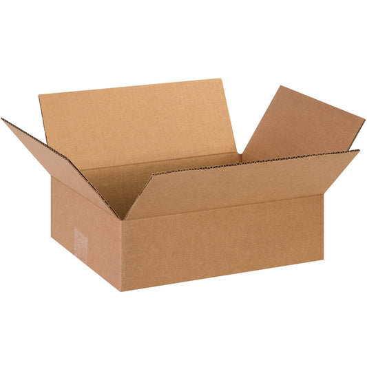 13 x 10 x 4" Flat Corrugated Boxes - 13104