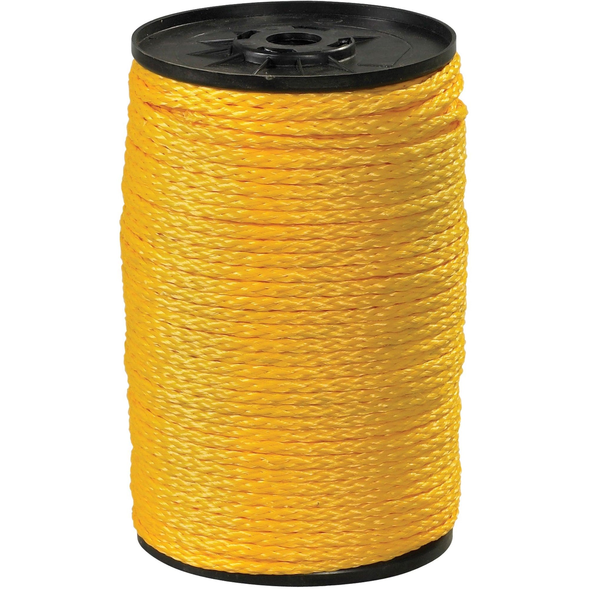 1/4", 1,000 lb, Yellow Hollow Braided Polypropylene Rope - TWR114