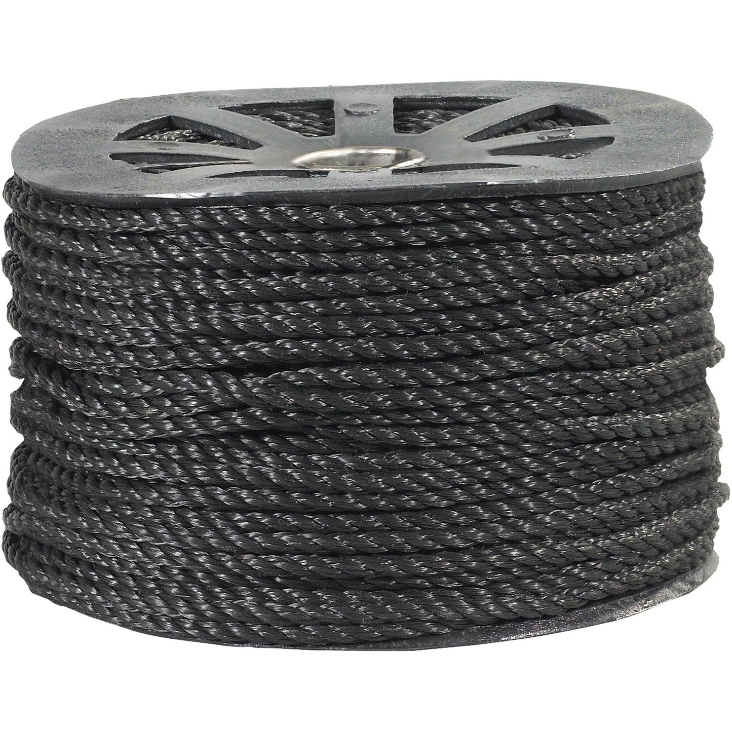 1/4", 1,150 lb, Black Twisted Polypropylene Rope - TWR103