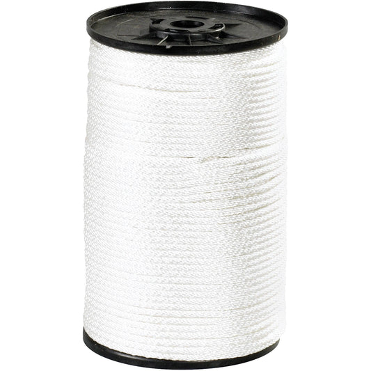 1/4", 1,150 lb, White Solid Braided Nylon Rope - TWR119