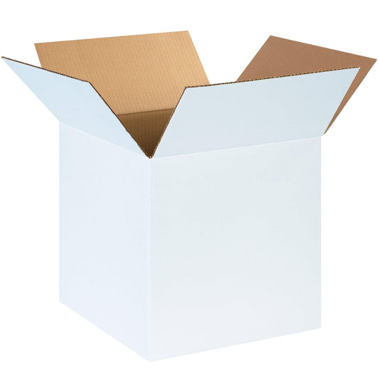 14 x 14 x 14" White Corrugated Boxes - 141414W
