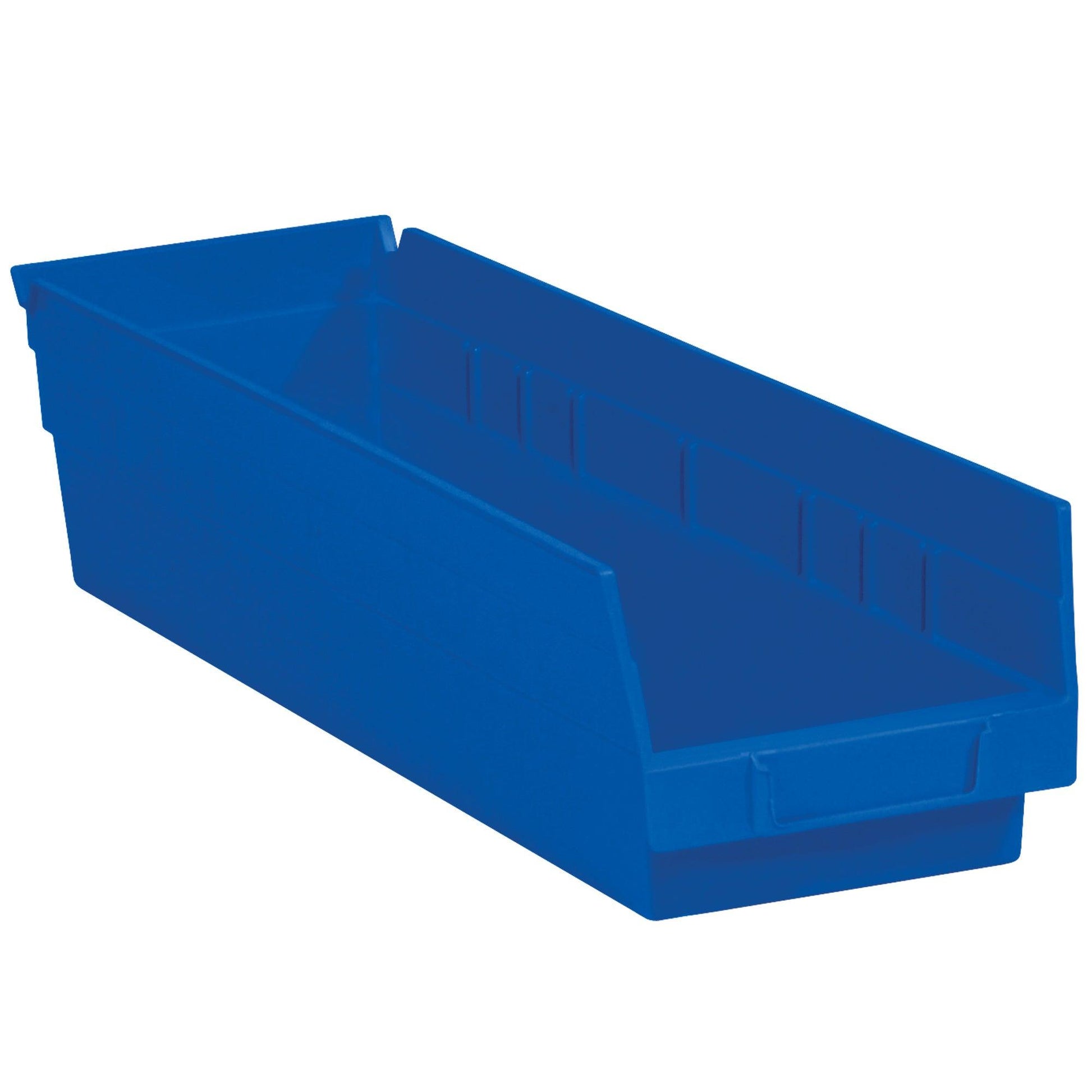 17 7/8 x 4 1/8 x 4" Blue Plastic Shelf Bin Boxes - BINPS111B