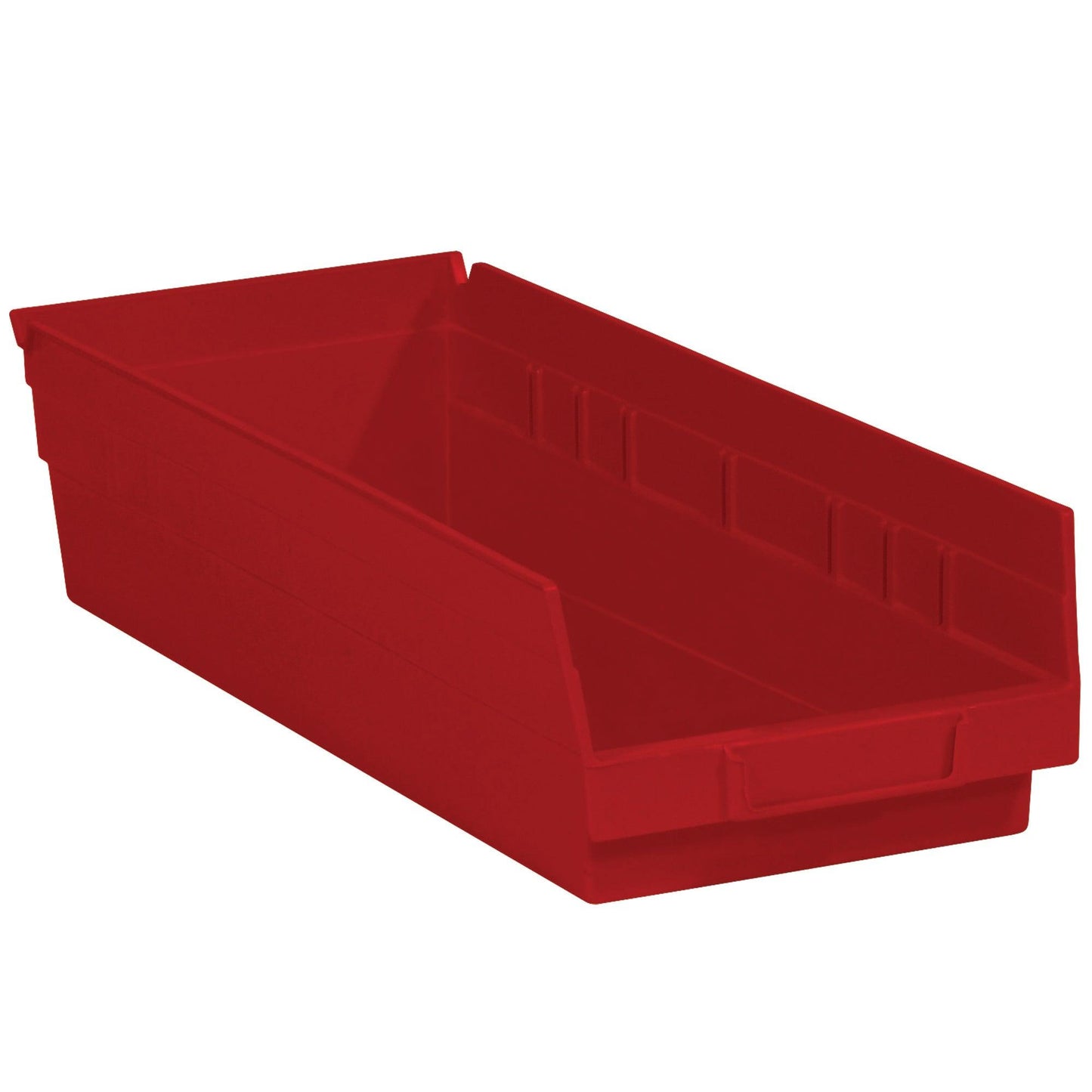 17 7/8 x 6 5/8 x 4" Red Plastic Shelf Bin Boxes - BINPS112R