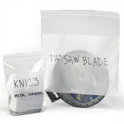 18 x 20" - 6 Mil White Block Reclosable Poly Bags - PB4034 Box Packaging Partner