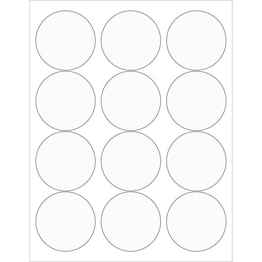 2 1/2" Clear Circle Laser Labels - LL232CL