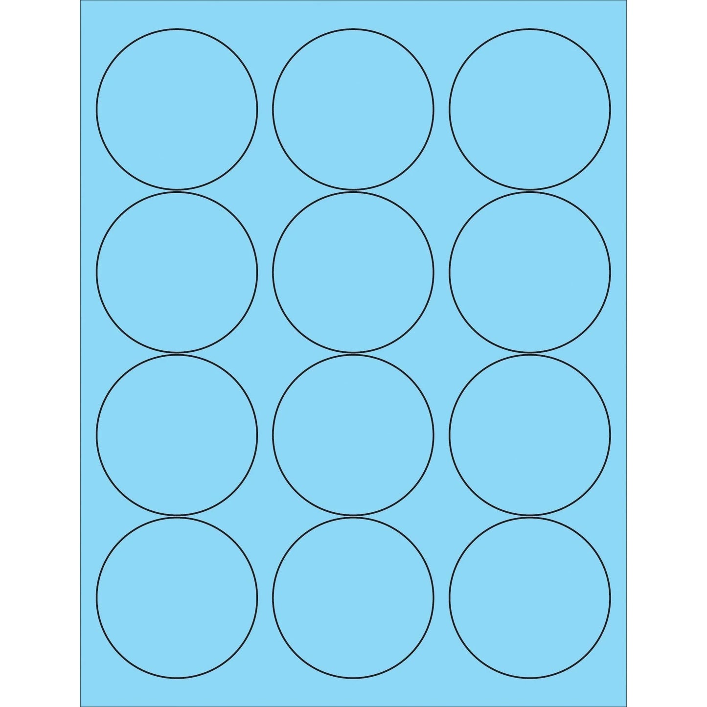2 1/2" Fluorescent Pastel Blue Circle Laser Labels - LL194BE Box Packaging Partner
