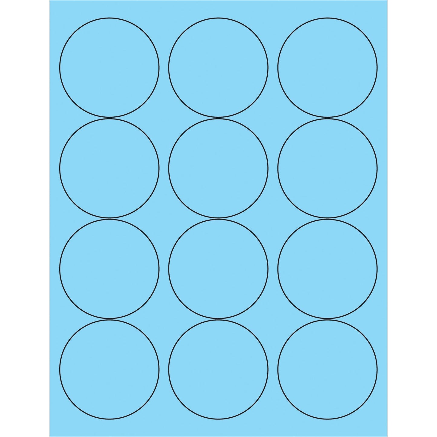 2 1/2" Fluorescent Pastel Blue Circle Laser Labels - LL194BE