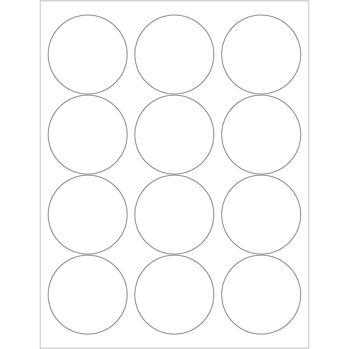 2 1/2" Glossy White Circle Laser Labels - LL303