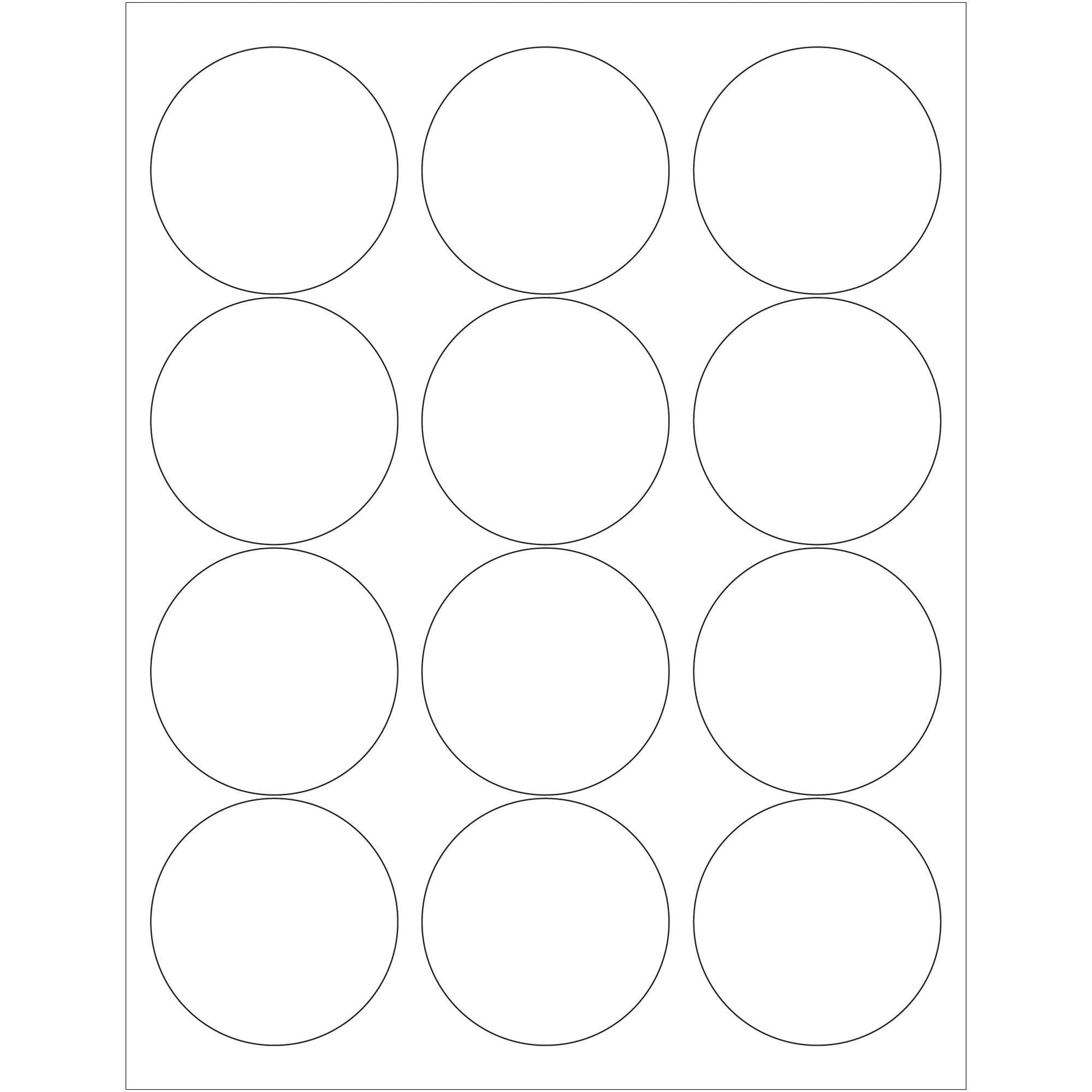 2 1/2" Glossy White Circle Laser Labels - LL303