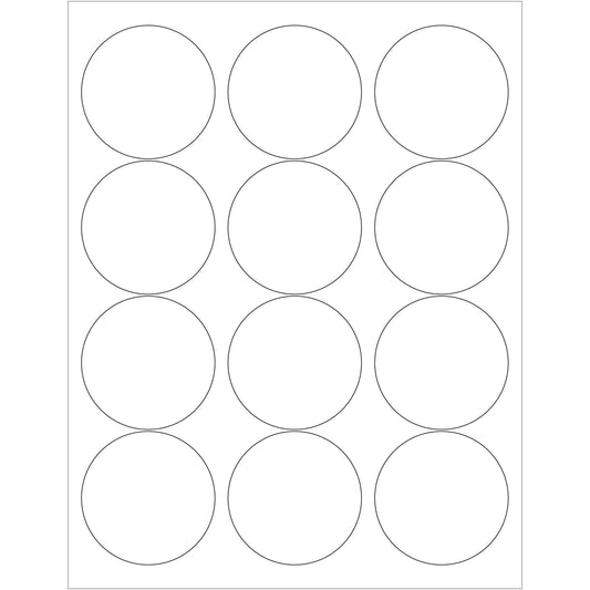 2 1/2" Glossy White Circle Laser Labels - LL303