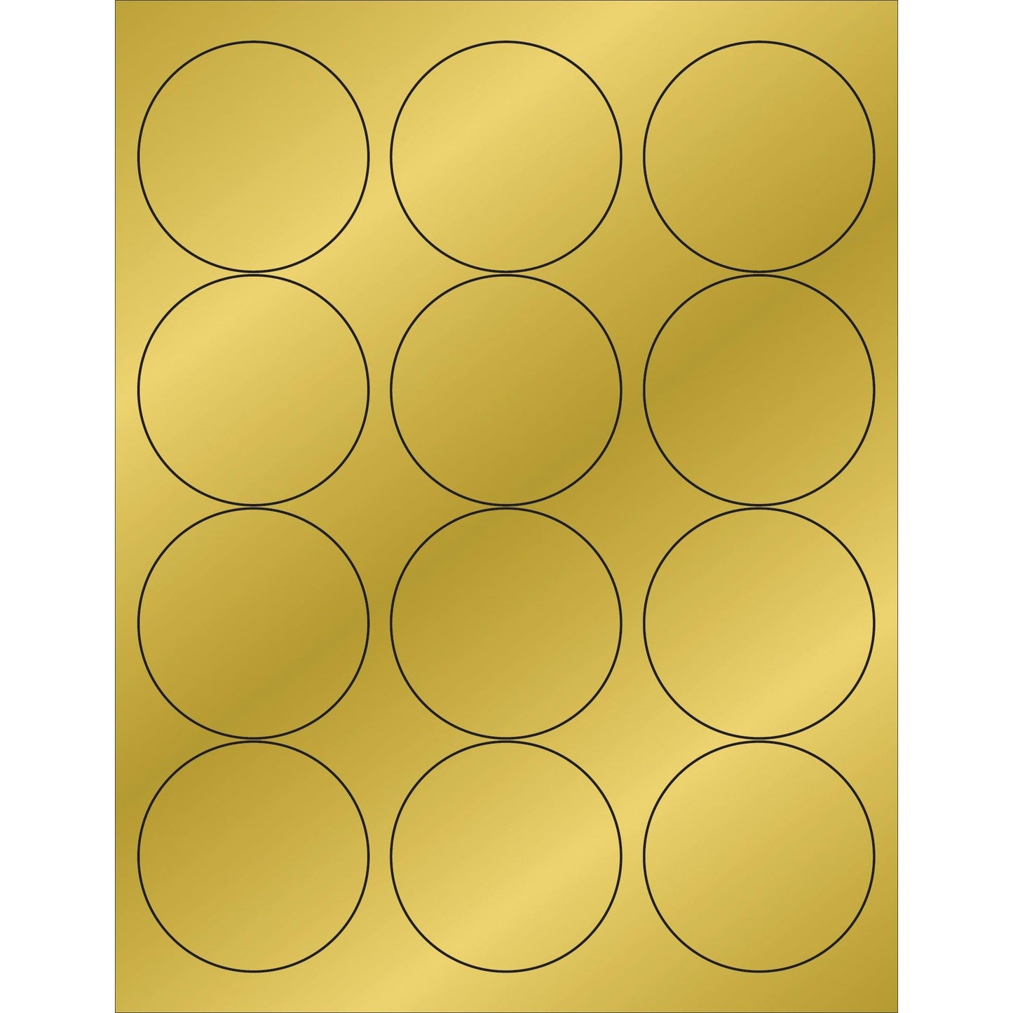 2 1/2" Gold Foil Circle Laser Labels - LL217GD