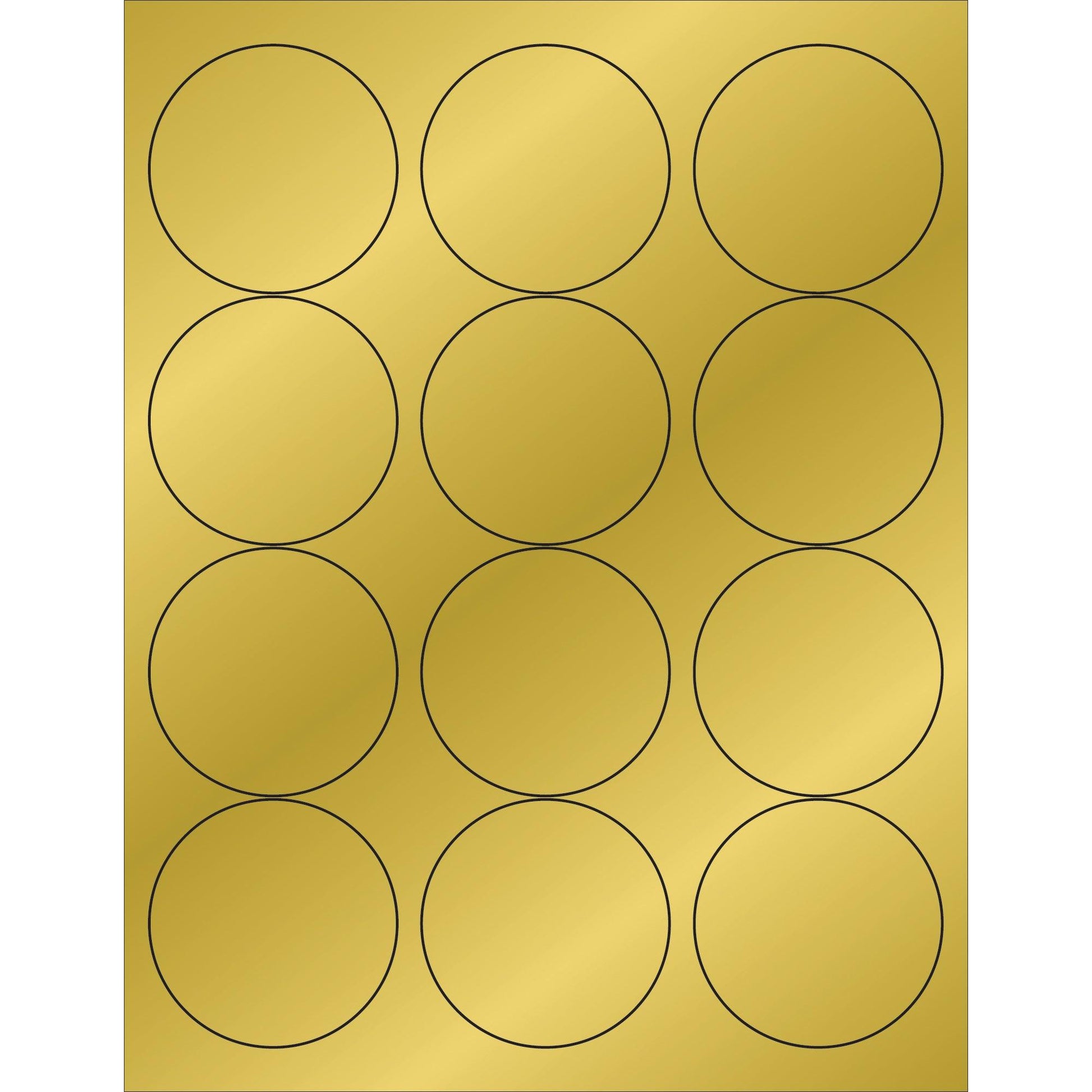 2 1/2" Gold Foil Circle Laser Labels - LL217GD