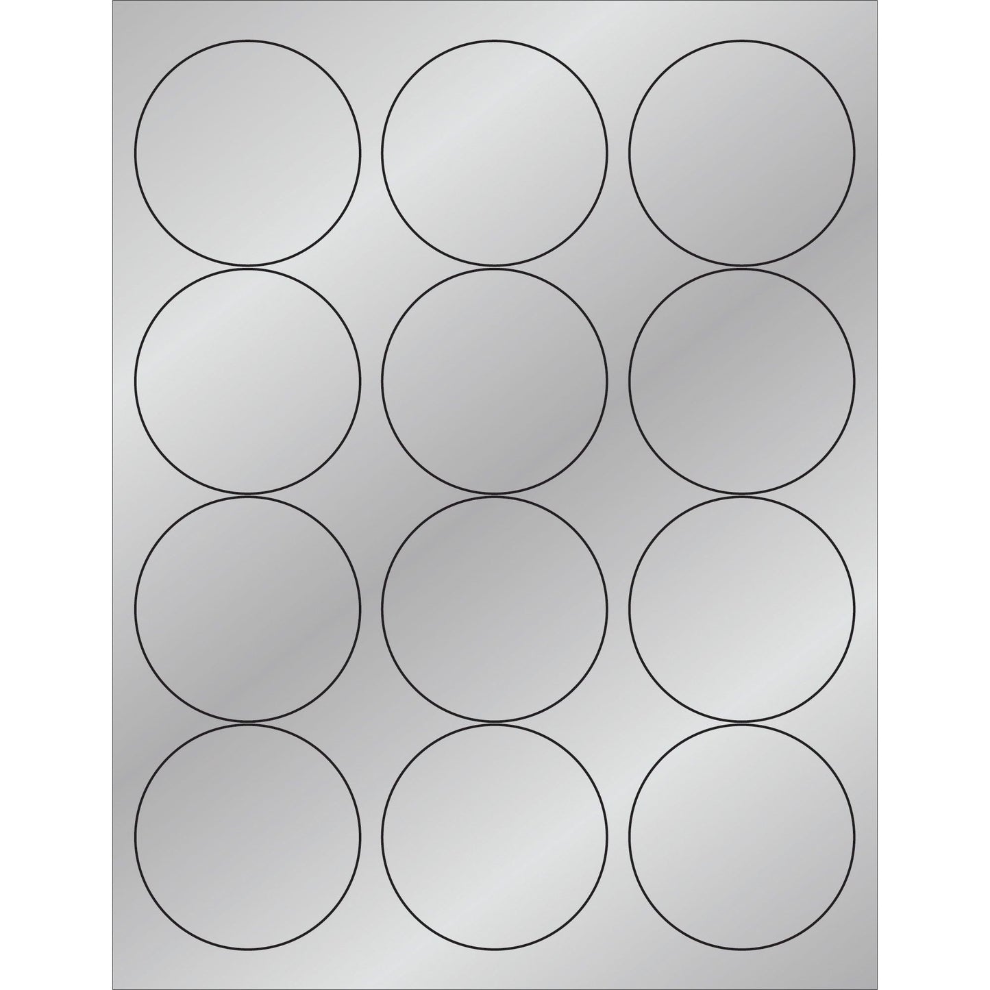 2 1/2" Silver Foil Circle Laser Labels - LL217SR