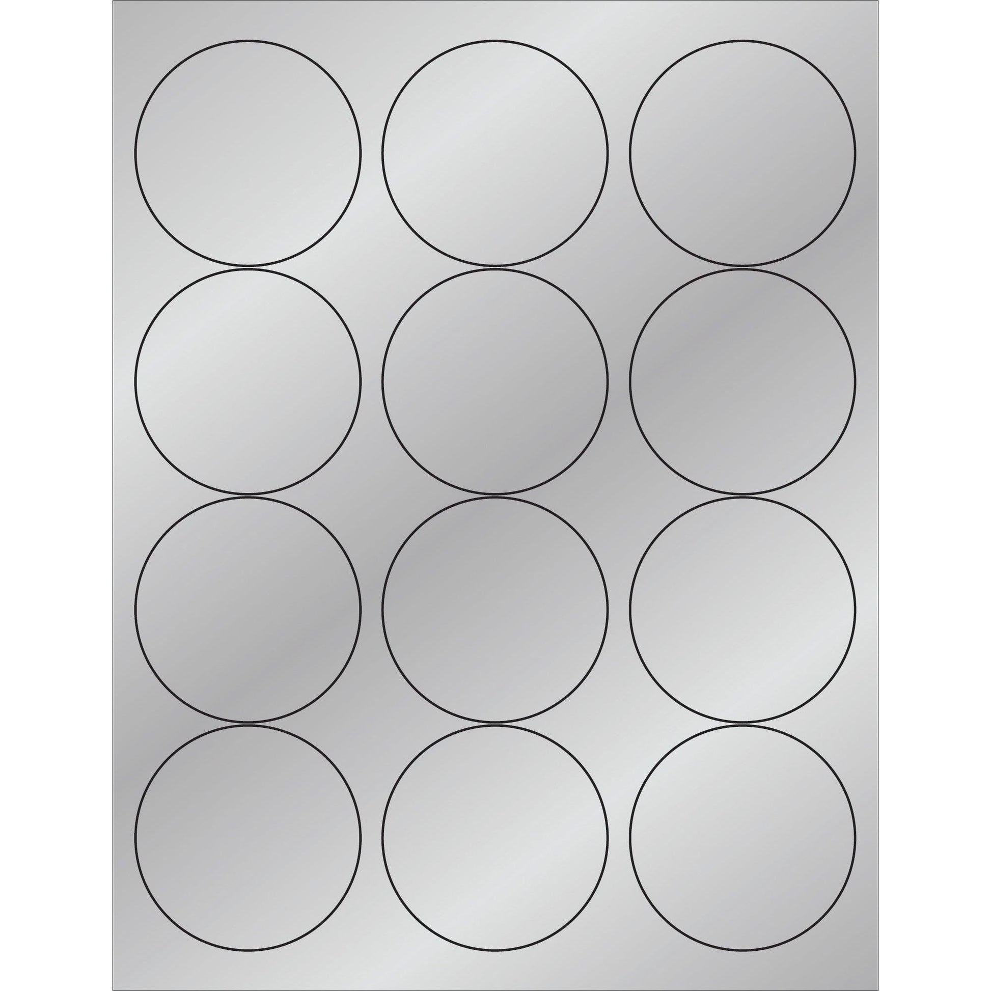 2 1/2" Silver Foil Circle Laser Labels - LL217SR