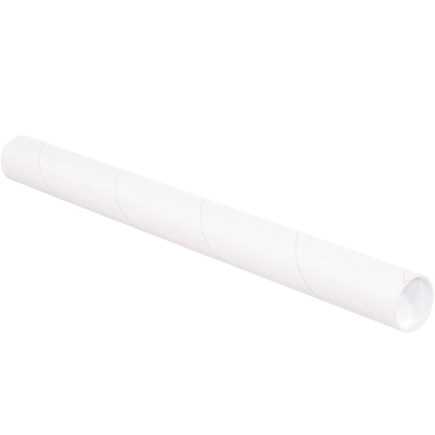 2 1/2 x 12" White Tubes with Caps - P2512W