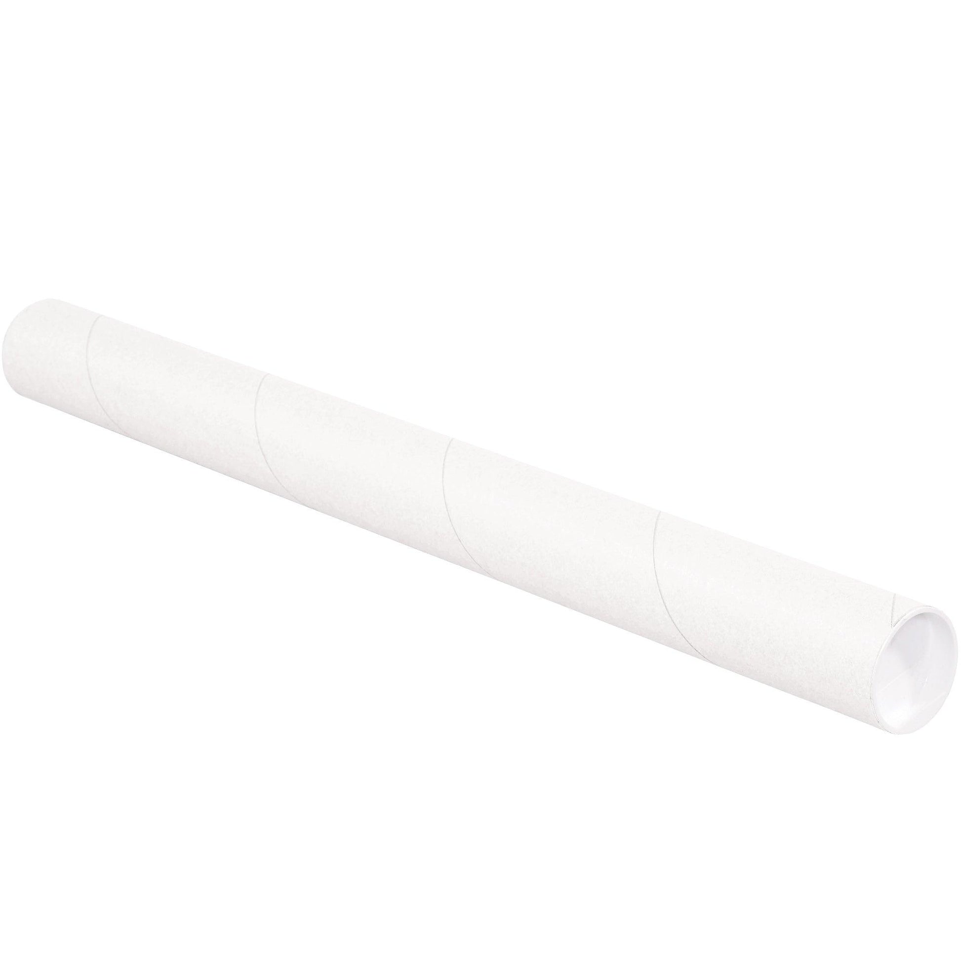 2 1/2 x 12" White Tubes with Caps - P2512W