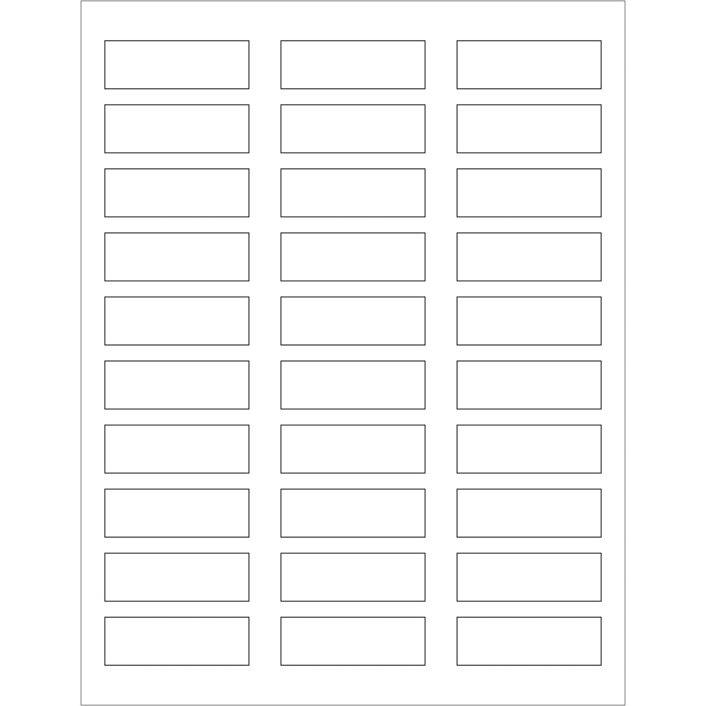 2 1/4 x 3/4" White Rectangle Laser Labels - LL139