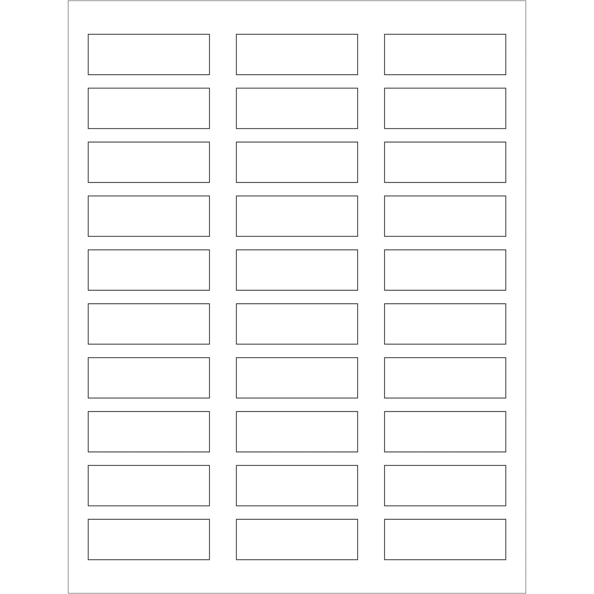 2 1/4 x 3/4" White Rectangle Laser Labels - LL139