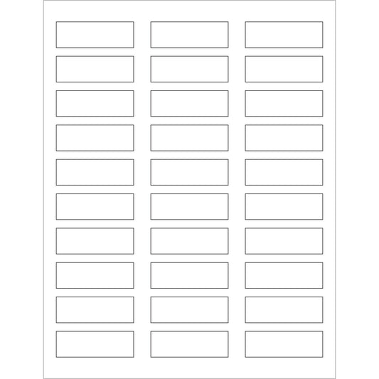 2 1/4 x 3/4" White Rectangle Laser Labels - LL139