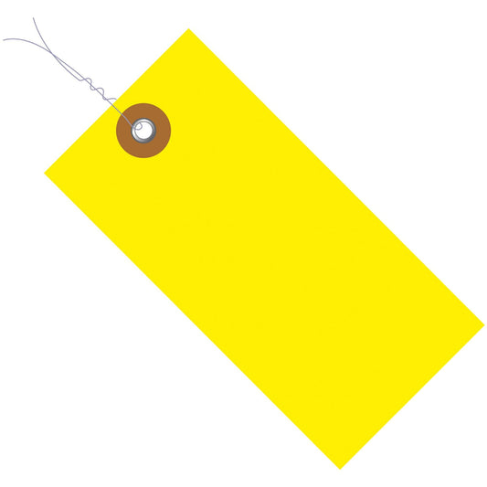 2 3/4 x 1 3/8" Yellow Tyvek® Pre-Wired Shipping Tag - G14013B