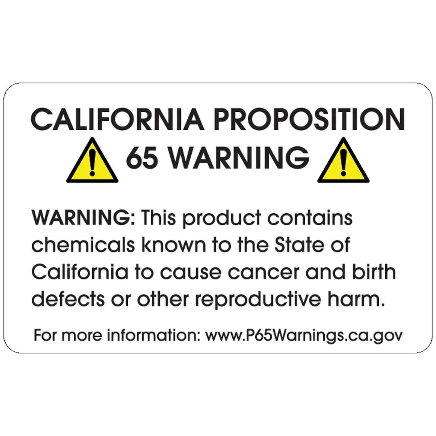 2 3/8 x 1 1/2" - Full Generic Warning Prop 65 Labels - DL4515