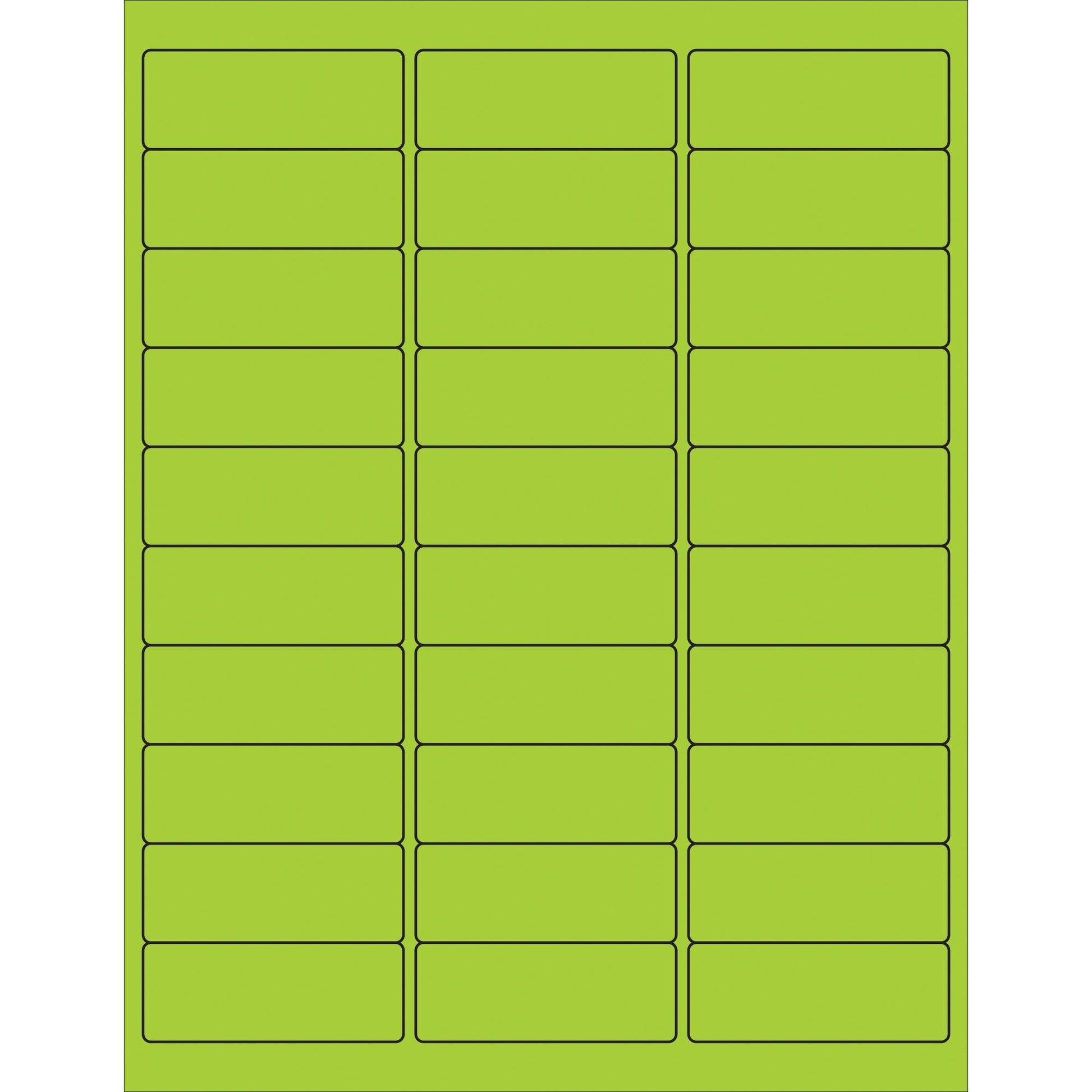 2 5/8 x 1" Fluorescent Green Rectangle Laser Labels - LL173GN