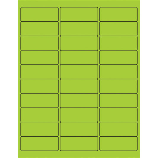 2 5/8 x 1" Fluorescent Green Rectangle Laser Labels - LL173GN