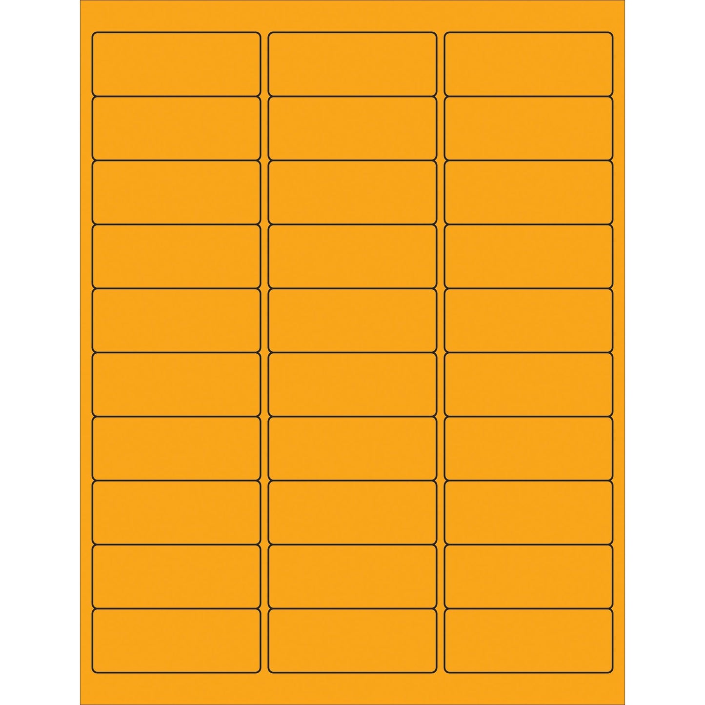 2 5/8 x 1" Fluorescent Orange Rectangle Laser Labels - LL173OR