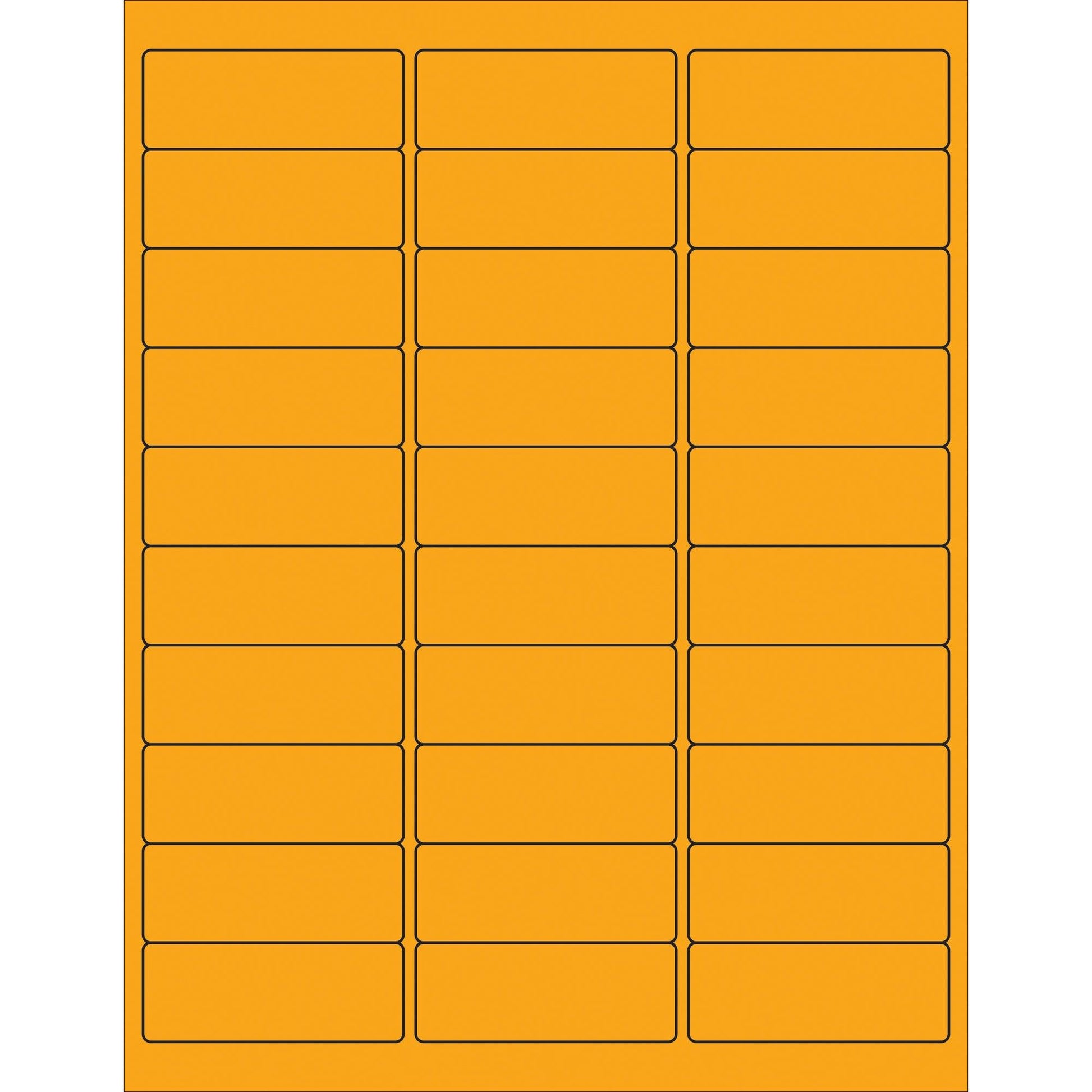 2 5/8 x 1" Fluorescent Orange Rectangle Laser Labels - LL173OR