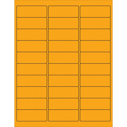 2 5/8 x 1" Fluorescent Orange Rectangle Laser Labels - LL173OR