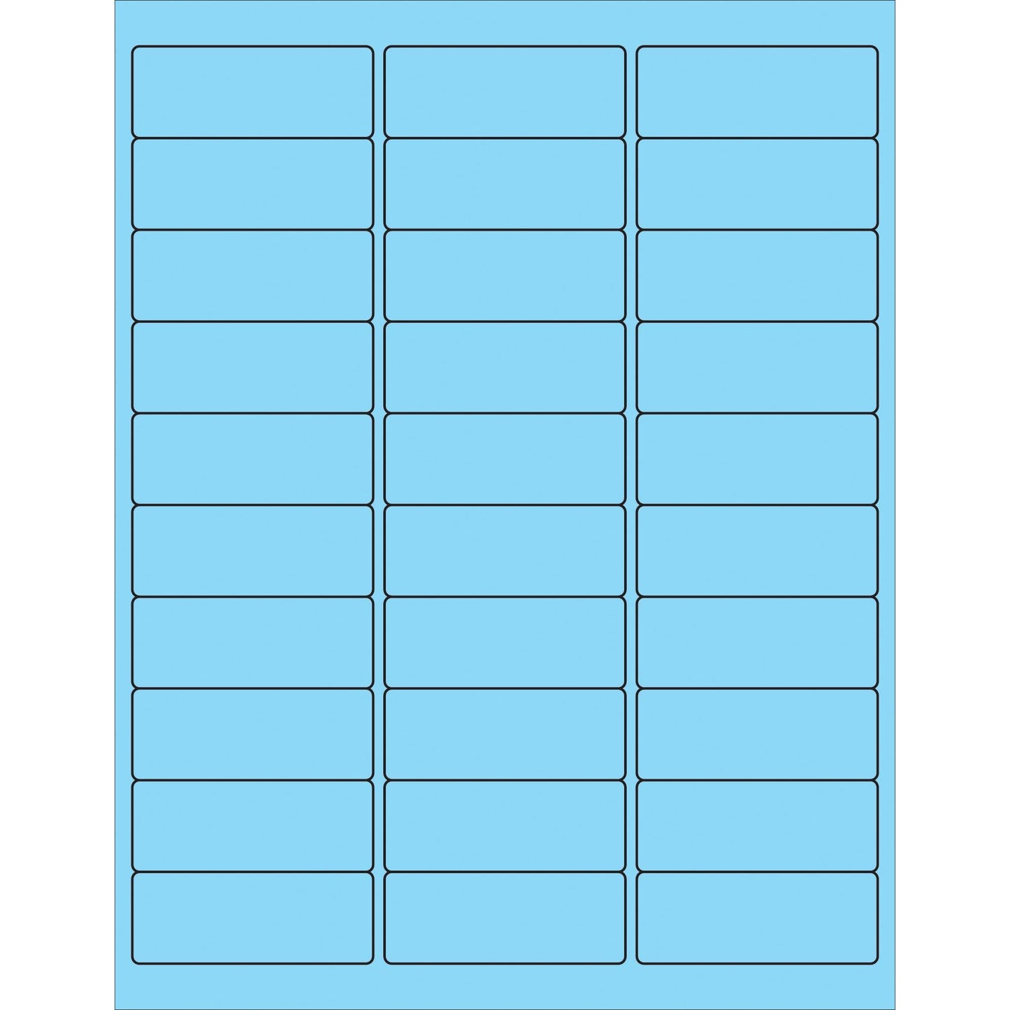 2 5/8 x 1" Fluorescent Pastel Blue Rectangle Laser Labels - LL173BE