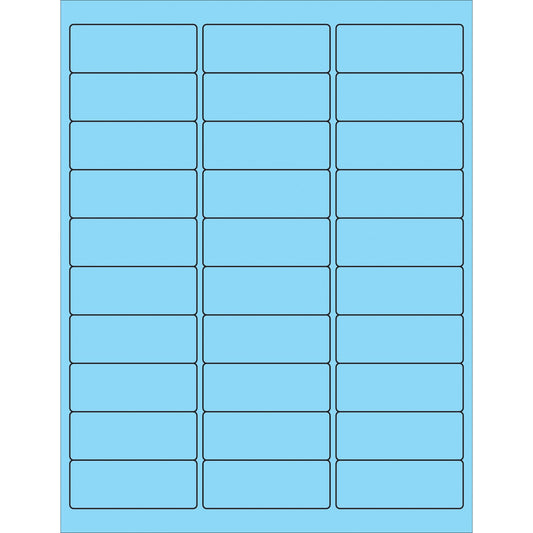 2 5/8 x 1" Fluorescent Pastel Blue Rectangle Laser Labels - LL173BE