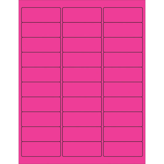 2 5/8 x 1" Fluorescent Pink Rectangle Laser Labels - LL173PK