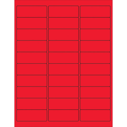 2 5/8 x 1" Fluorescent Red Rectangle Laser Labels - LL173RD