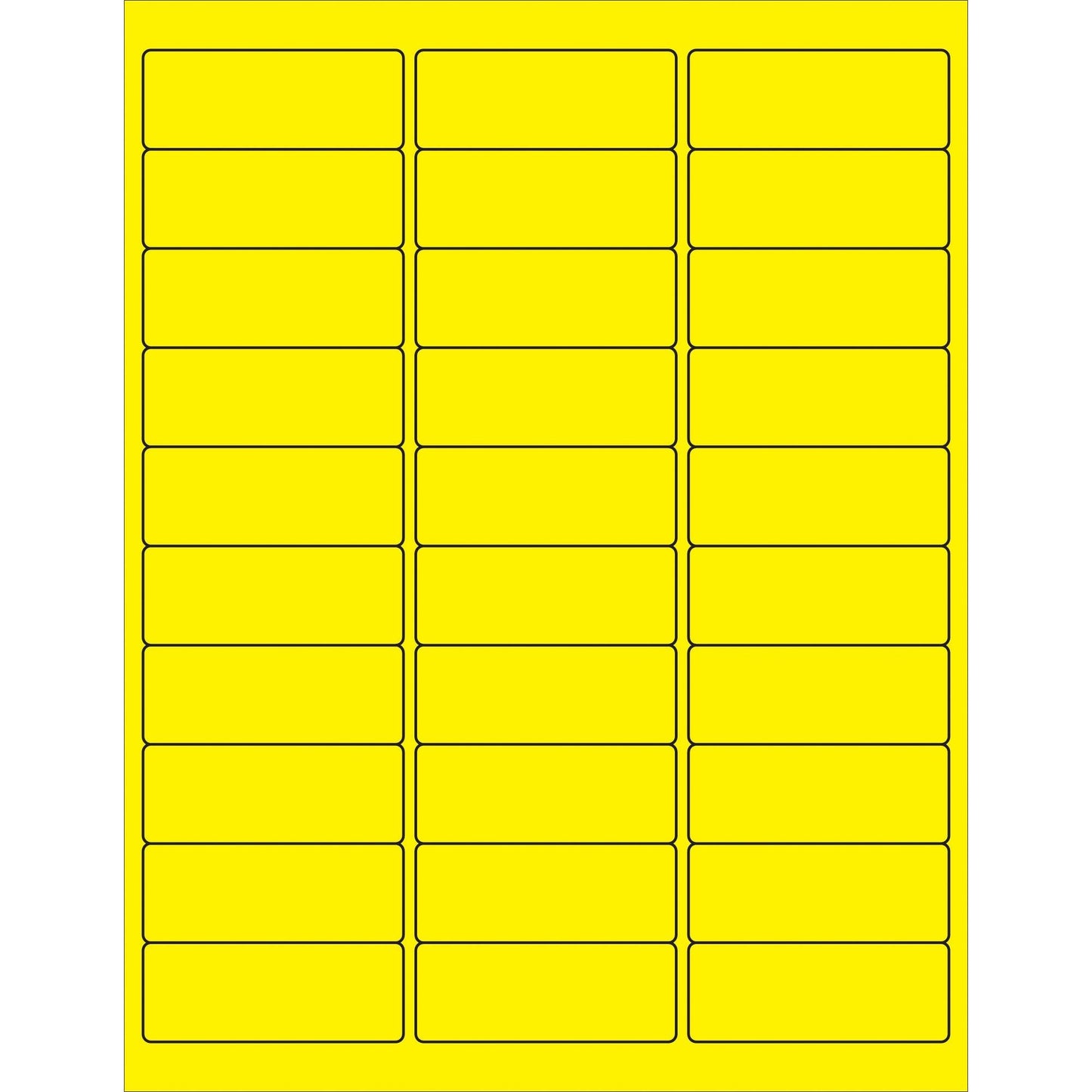 2 5/8 x 1" Fluorescent Yellow Rectangle Laser Labels - LL173YE