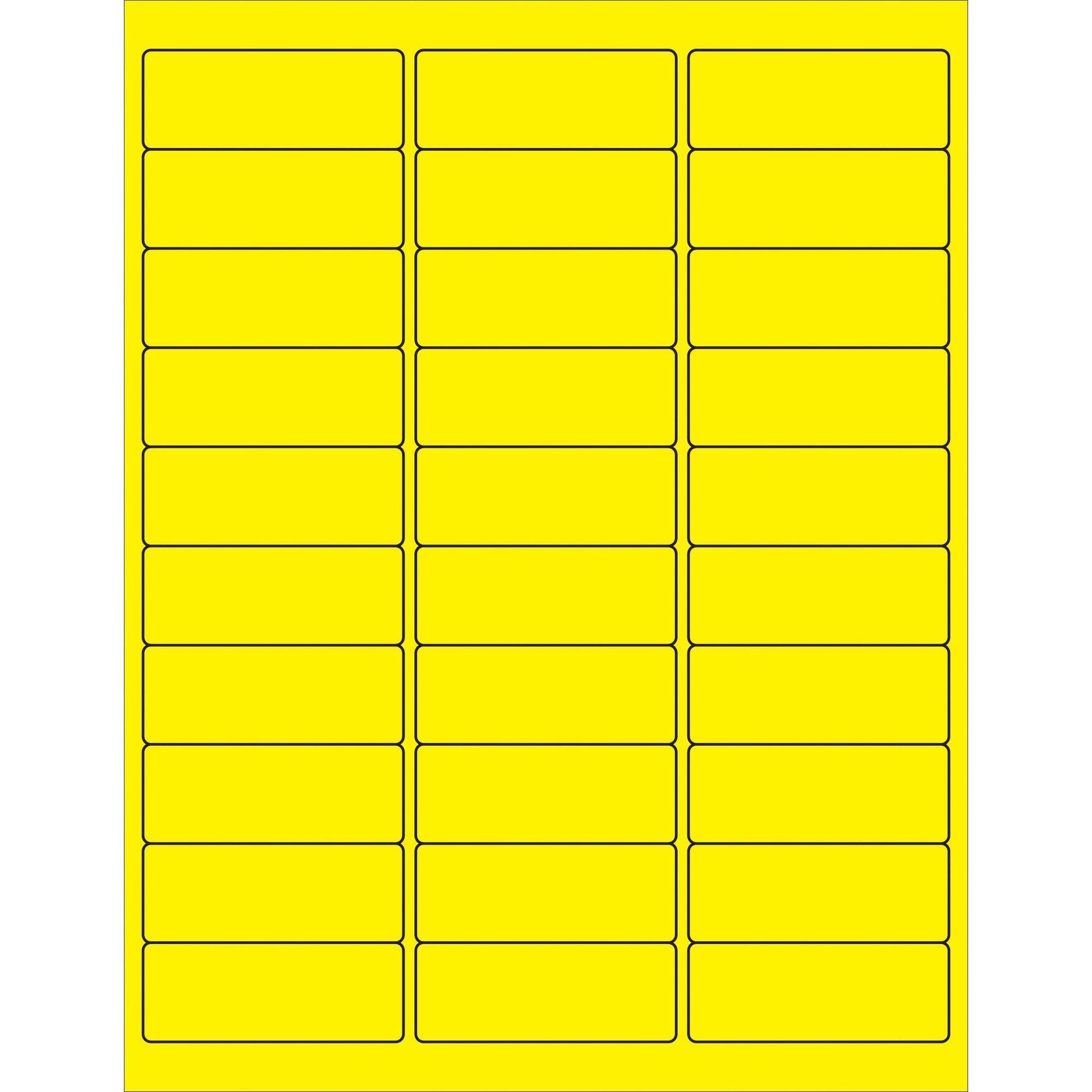 2 5/8 x 1" Fluorescent Yellow Rectangle Laser Labels - LL173YE