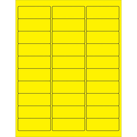 2 5/8 x 1" Fluorescent Yellow Rectangle Laser Labels - LL173YE