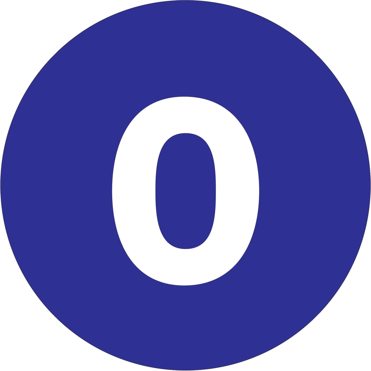 2" Circle - "0" (Dark Blue) Number Labels - DL6768