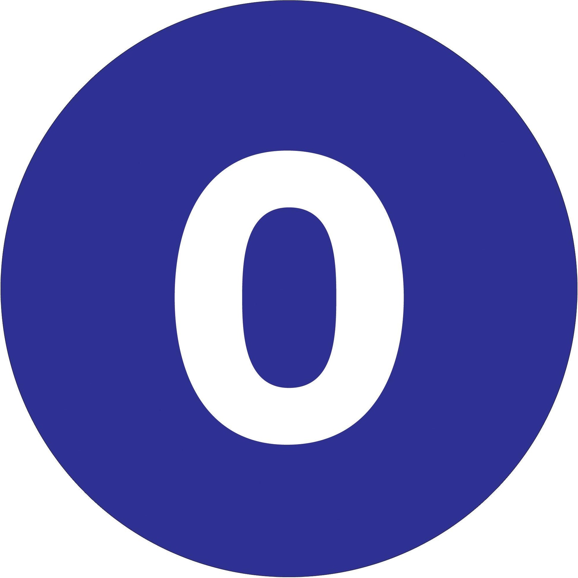 2" Circle - "0" (Dark Blue) Number Labels - DL6768